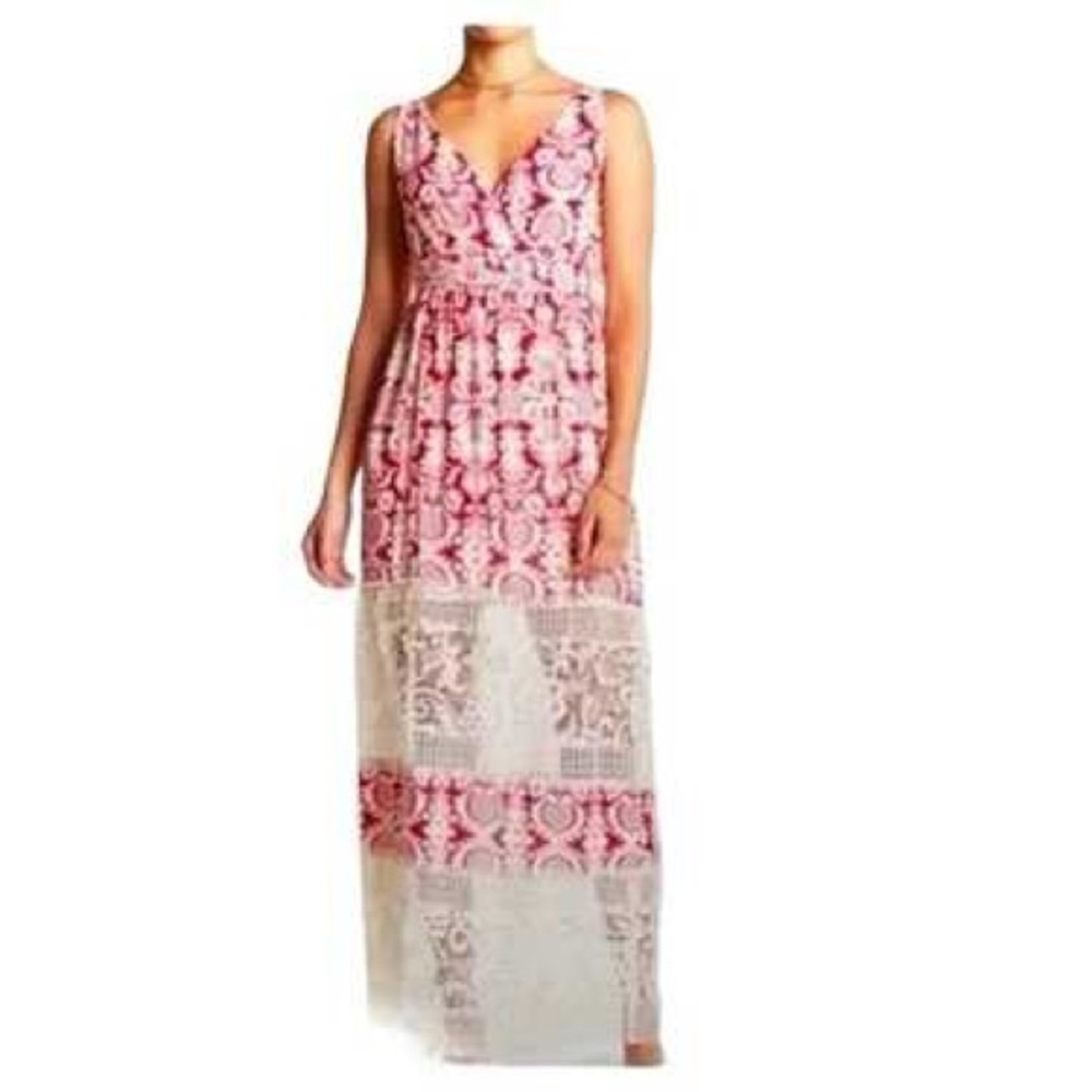 Gorgeous Red and White Maxi with Crochet Detail